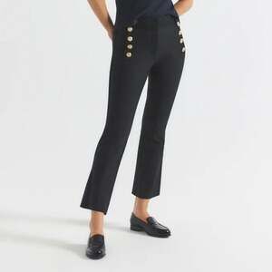 Derek Lam 10 Crosby Robertson High Waisted Crop Flare Pants in Black